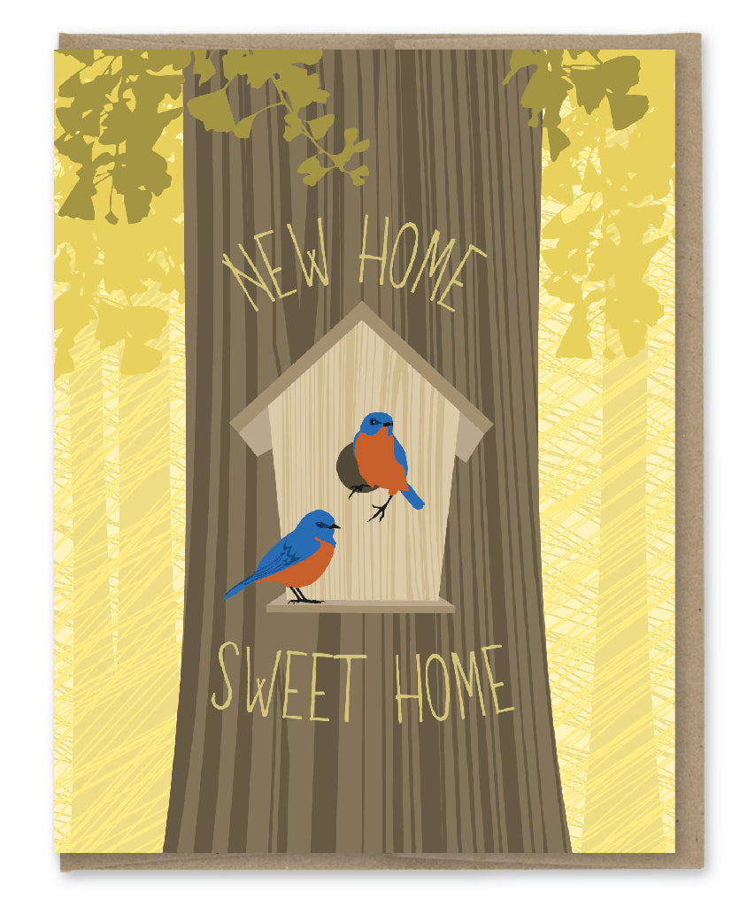Home Sweet Home - Bluebirds Yellow Home Sweet Home - Bluebirds Yellow