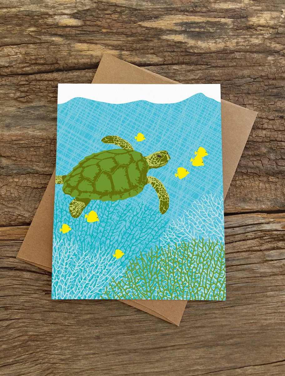 SEA TURTLE BLANK CARD Modern Printed Matter