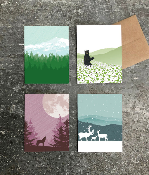 MOUNTAINS ASSORTED BLANK CARDS (BOX OF 8)