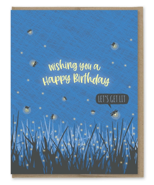 GET LIT FIREFLIES BIRTHDAY CARD