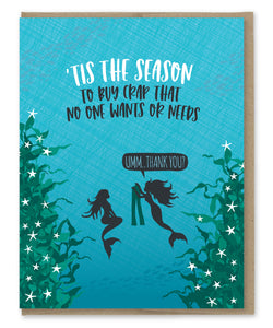 FUNNY MERMAID HOLIDAY CARD