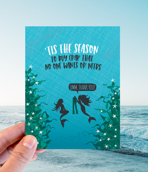 FUNNY MERMAID HOLIDAY CARD