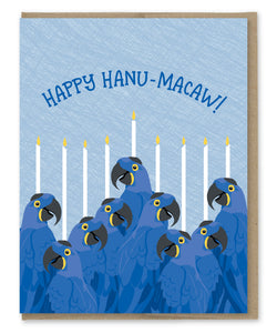 HANU-MACAW HANUKKAH CARD