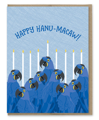 HANU-MACAW HANUKKAH CARD