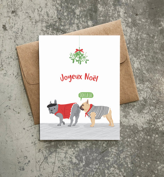 JOYEUX NOËL FRENCH BULLDOG CARD