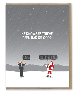 HE KNOWS ANTI_TRUMP CHRISTMAS CARD