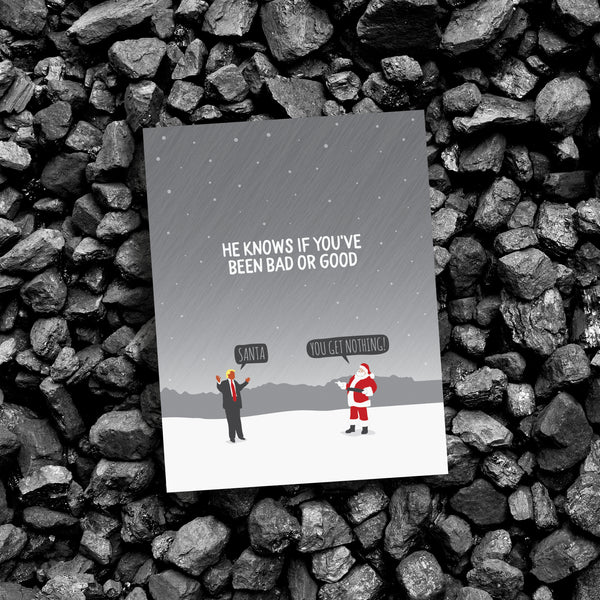 HE KNOWS ANTI_TRUMP CHRISTMAS CARD