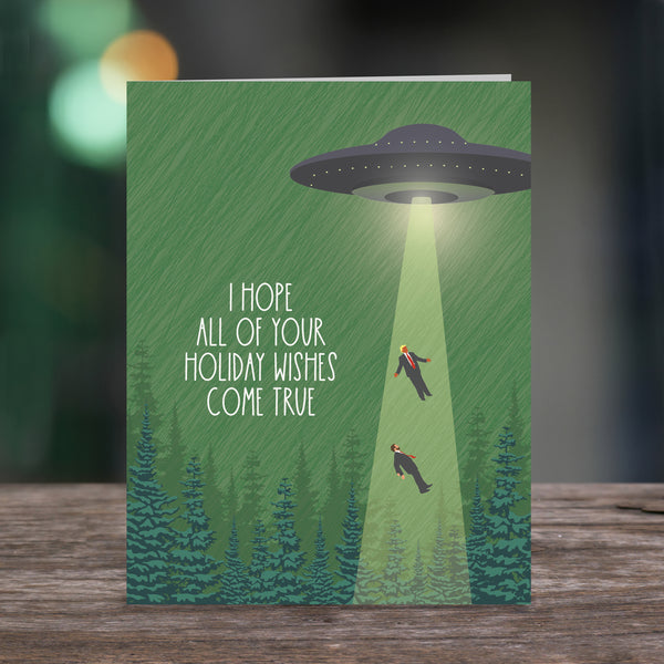 UFO TAKE OUR LEADERS HOLIDAY CARD