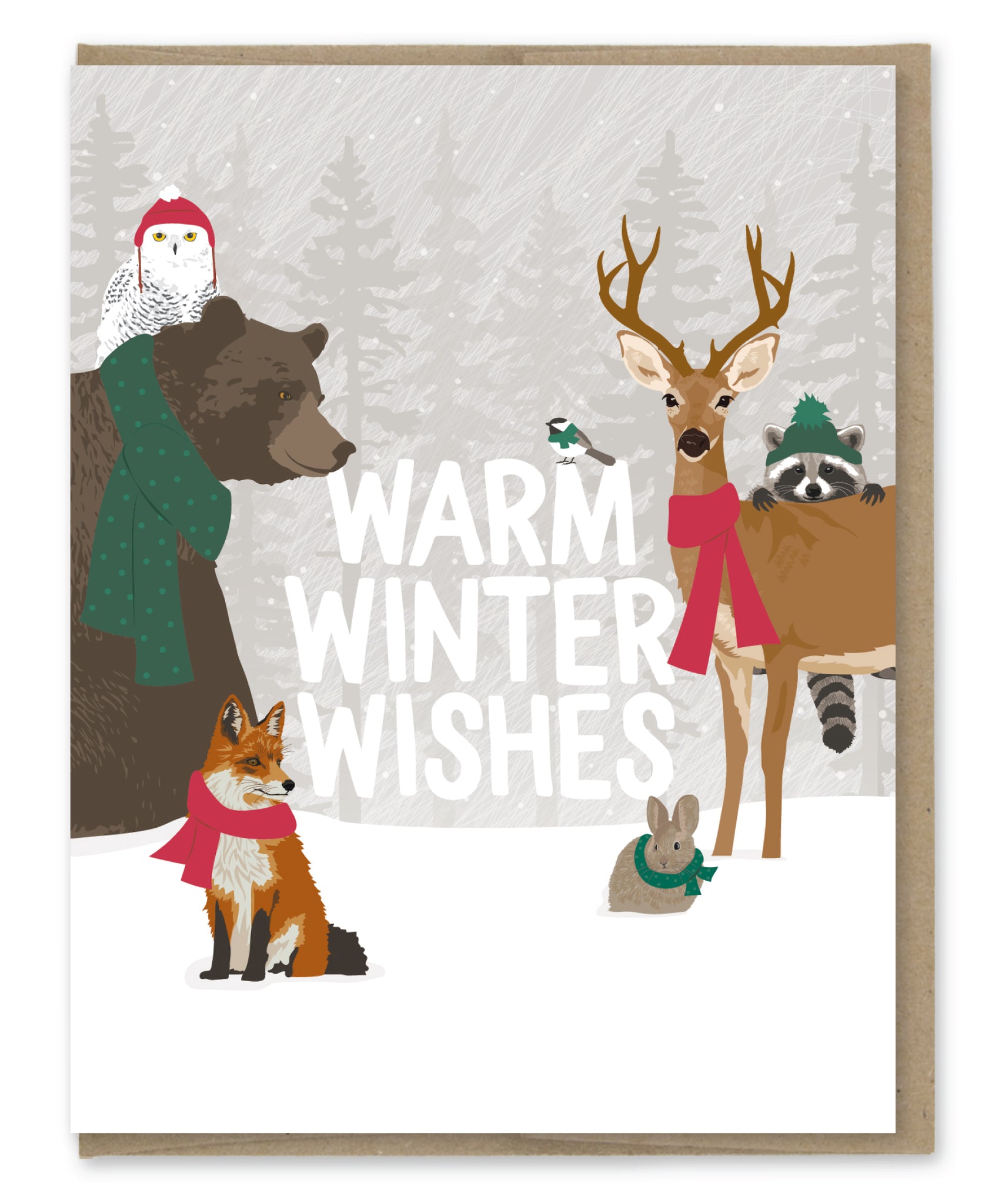 WARM WISHES FOREST ANIMALS CARD