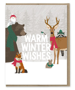 WARM WISHES FOREST ANIMALS CARD
