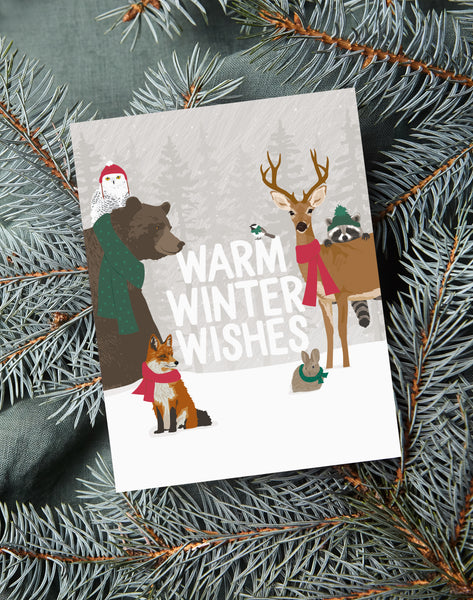 WARM WISHES FOREST ANIMALS CARD