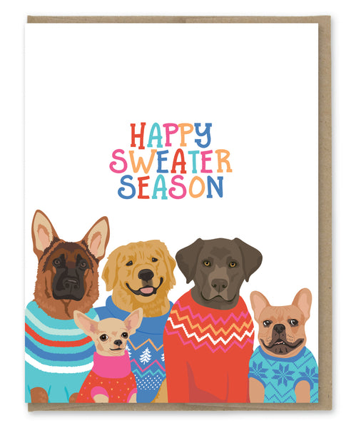 SWEATER WEATHER DOGS HOLIDAY CARD