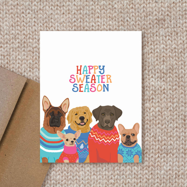 SWEATER WEATHER DOGS HOLIDAY CARD