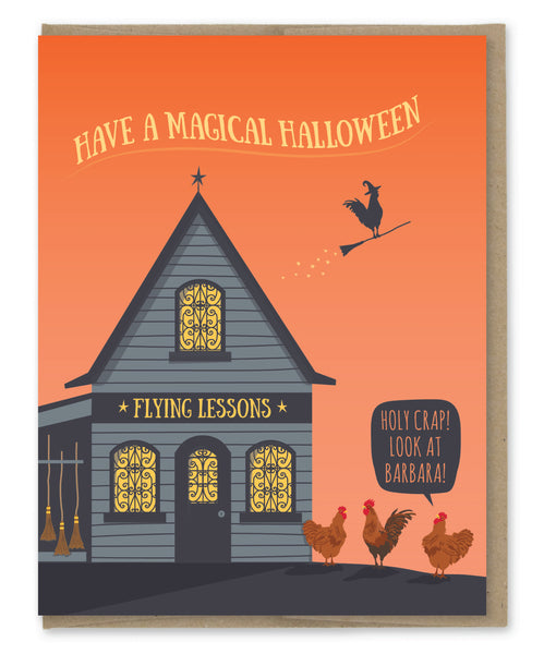 FLYING LESSONS HALLOWEEN CARD