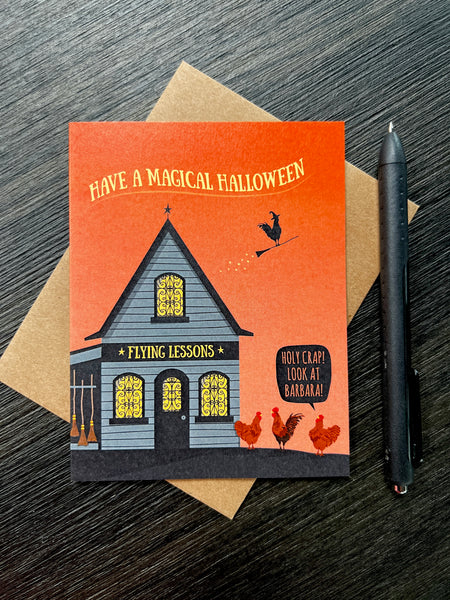 FLYING LESSONS HALLOWEEN CARD