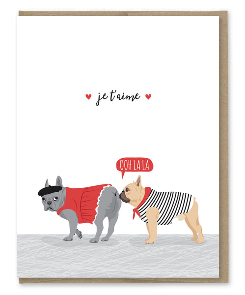 JE T'AIME FRENCH BULLDOG LOVE CARD