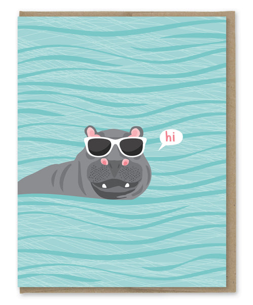 HI HIPPO BLANK NOTE CARD