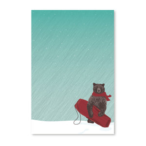 BEAR SLEDDING NOTEPAD