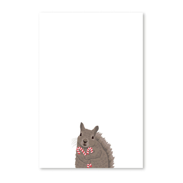 SQUIRREL + CANDY CANES NOTEPAD