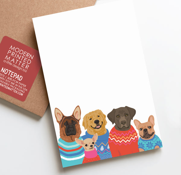 DOGS IN SWEATERS NOTEPAD