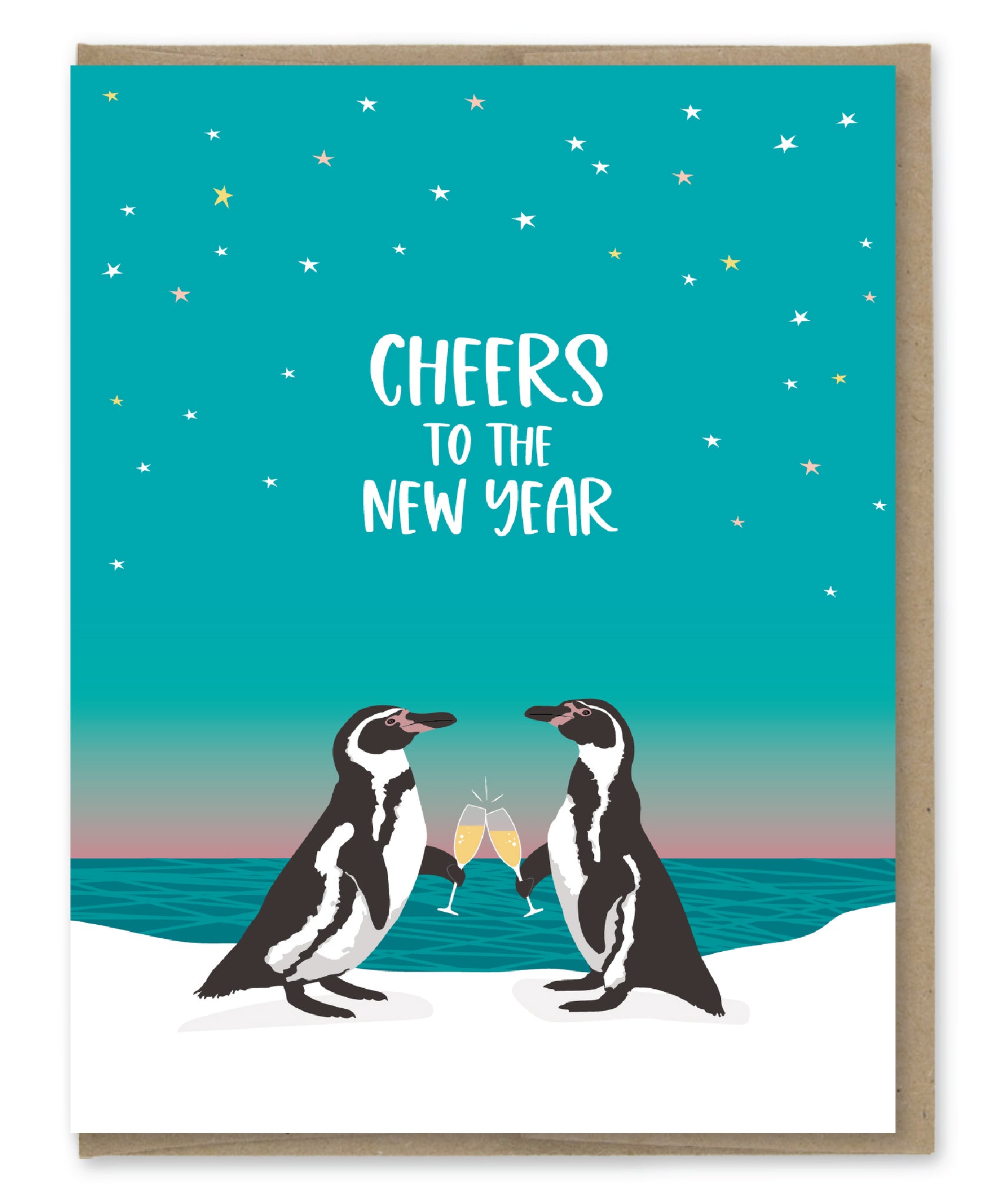 PENGUINS CHEERS TO THE NEW YEAR CARD