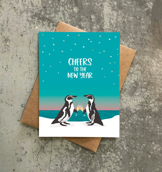 PENGUINS CHEERS TO THE NEW YEAR CARD