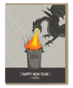 DRAGON TRASH FIRE NEW YEAR'S CARD