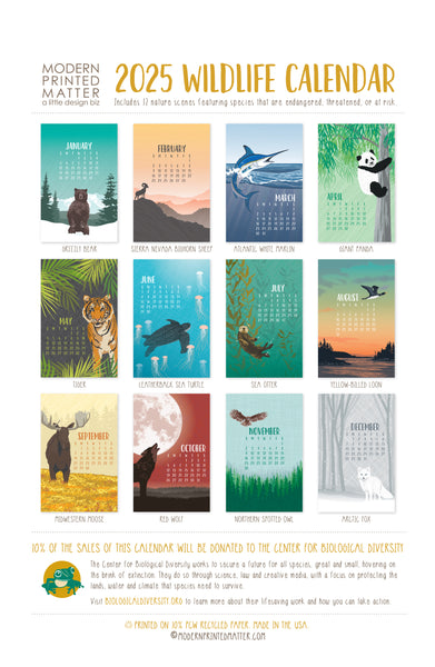 2025 WILDLIFE WALL CALENDAR