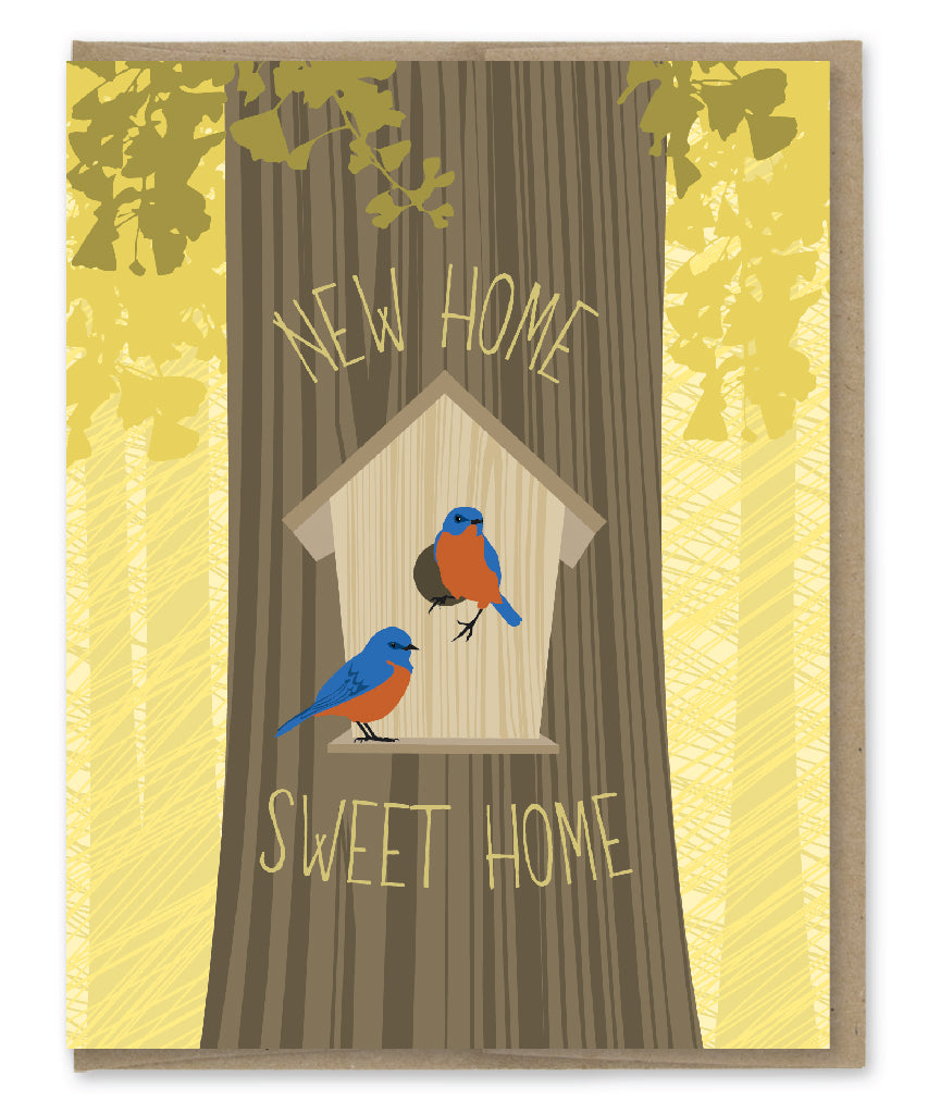 BLUE BIRDS NEW HOME CARD