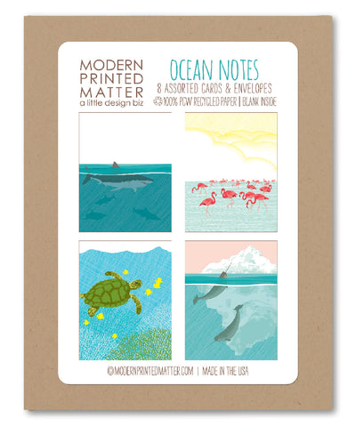 OCEAN ASSORTED BLANK CARDS (BOX OF 8)