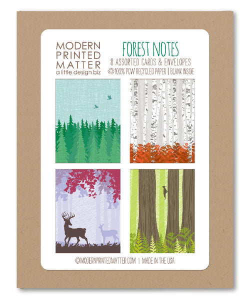 FOREST ASSORTED BLANK CARDS (BOX OF 8)
