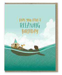 OTTER RELAXING BIRTHDAY CARD