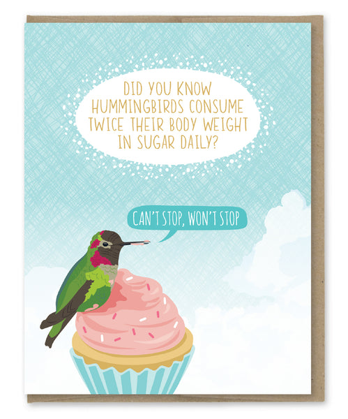 HUMMINGBIRD FACT BIRTHDAY CARD