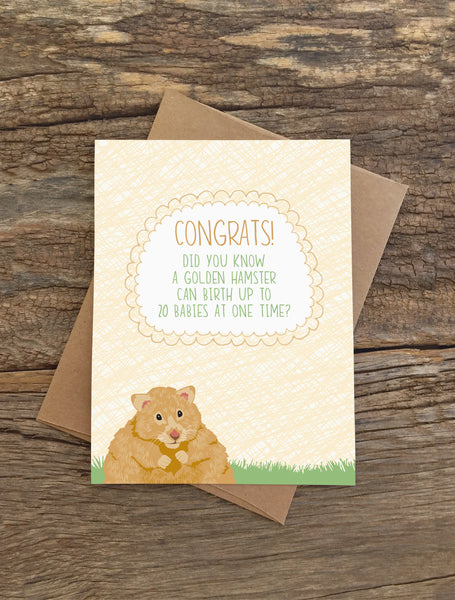 HAMSTER FACT BABY CARD