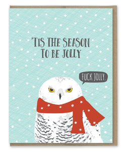 BE JOLLY OWL HOLIDAY CARD