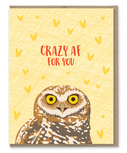 CRAZY AF OWL LOVE CARD