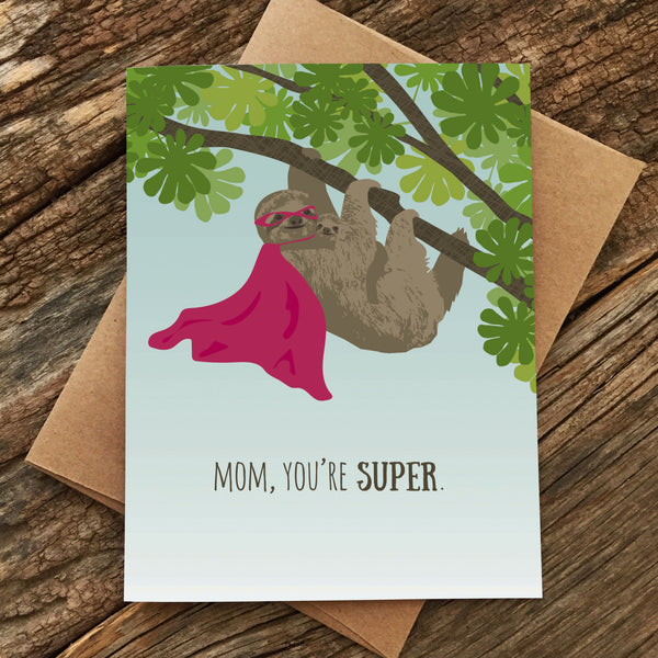 MOM SUPER SLOTH CARD