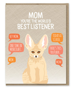 BEST LISTENER MOM CARD