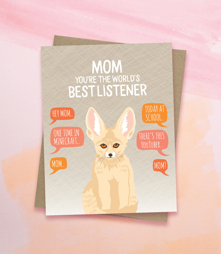 Listener Card BEST LISTENER MOM CARD – Modern Printed Matter