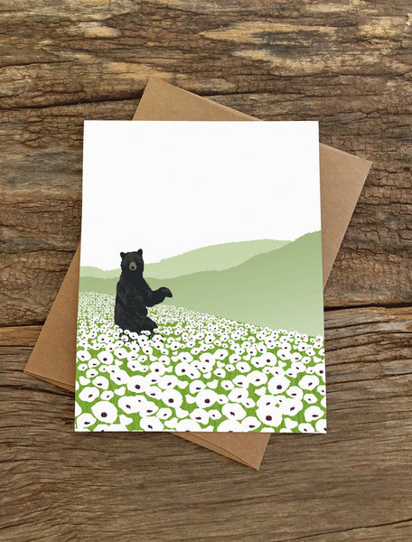 BEAR + POPPIES BLANK CARD