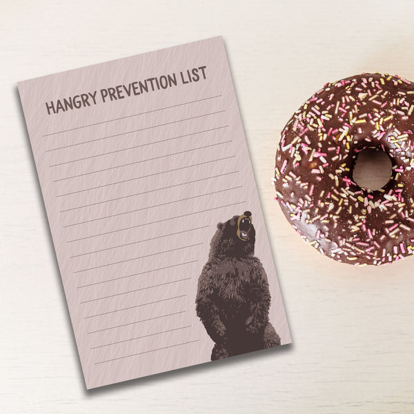 HANGRY PREVENTION LIST NOTEPAD