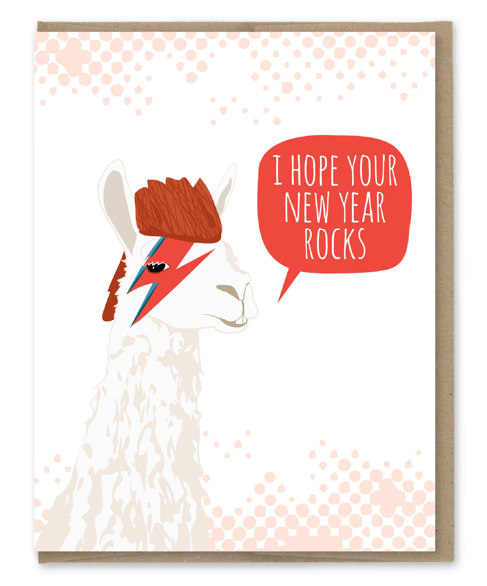 BOWIE LLAMA NEW YEAR'S CARD