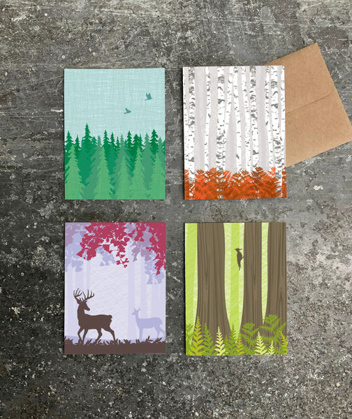 FOREST ASSORTED BLANK CARDS (BOX OF 8)